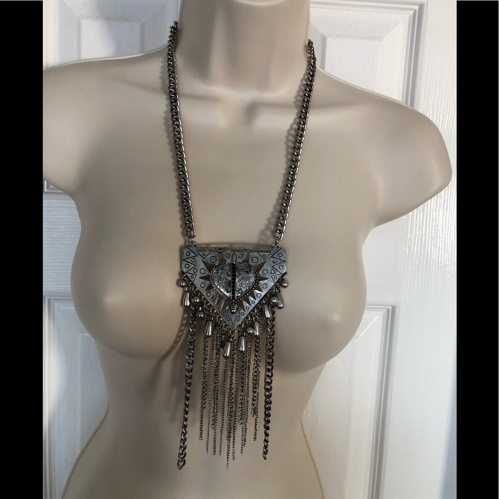 Silver statement necklace